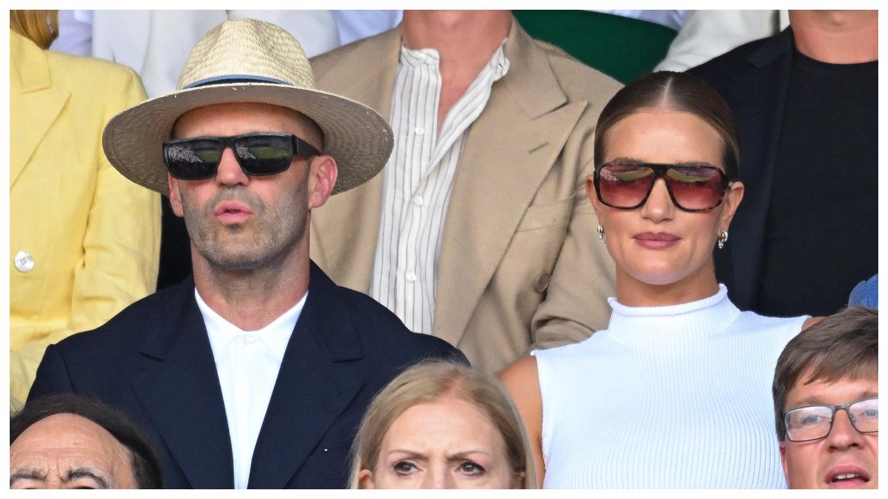 Seen here is actor Jason Statham with wife Rosie Huntington-Whiteley